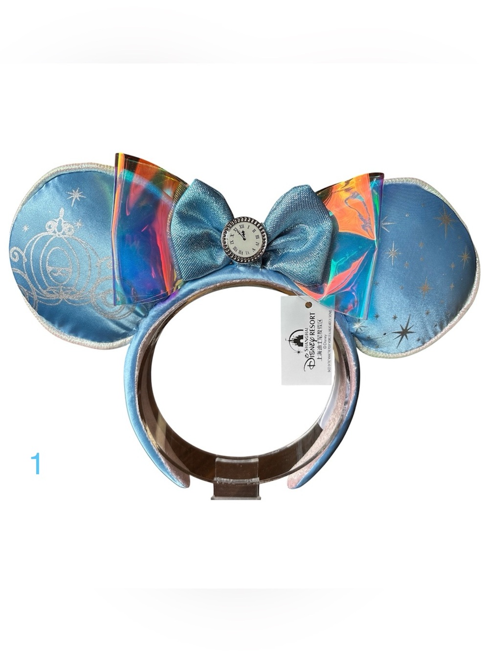 Disney Cinderella Carriage Midnight Clock Minnie Mouse Ears Headband NEW! 1
